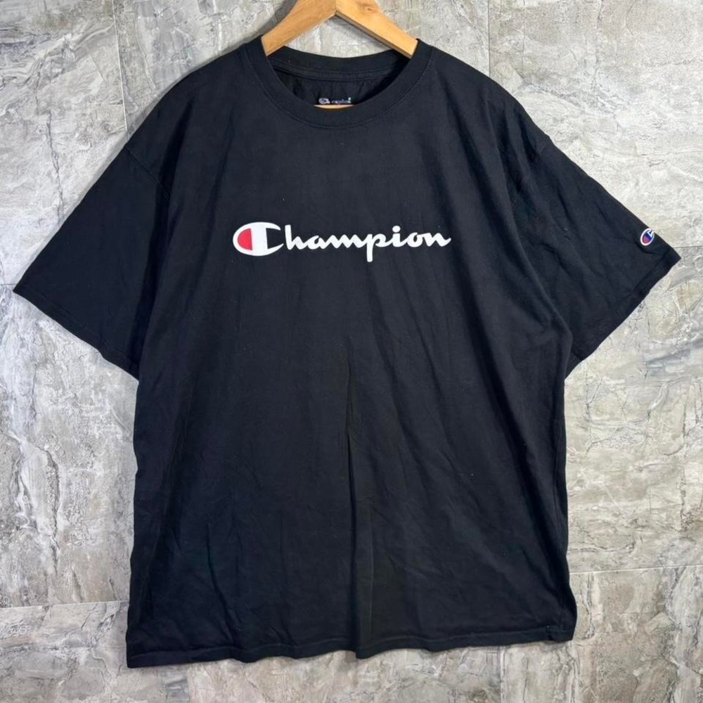 CHAMPION‎ Vapor Cotton Spell Out Short Sleeve T Shirt Tee Men's Black Size XXL